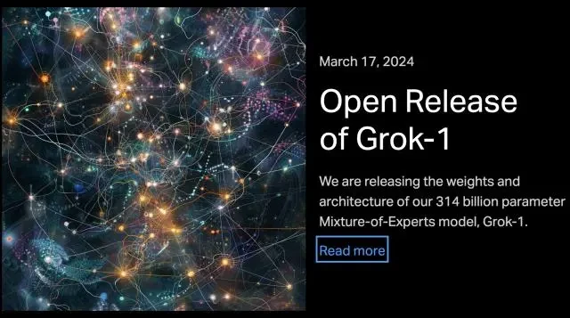 马斯克开源参数量全球最大AI大模型Grok